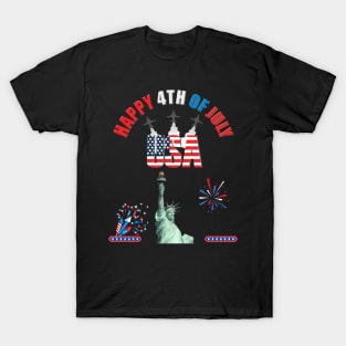 4th of July, Happy 4th of July, Patriotic, American Flag, USA, America, Merica, Memorial Day, Independence Day, Air Show, Fireworks, Statue Of Liberty, T-Shirt